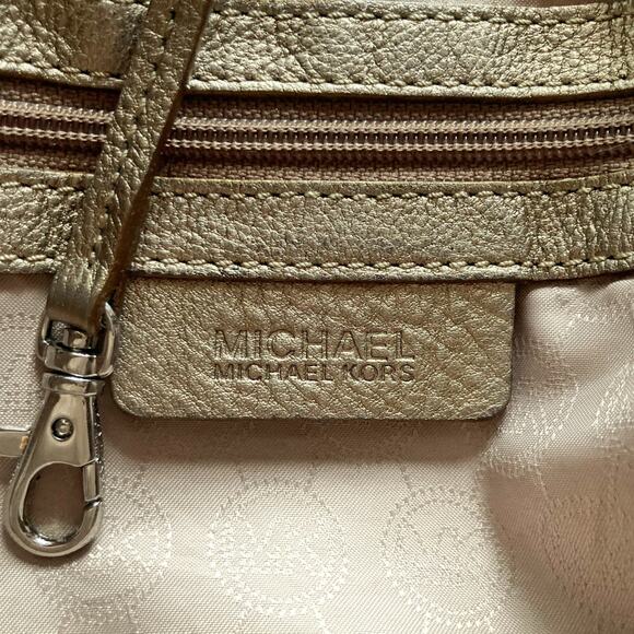 Michael Kors Metallic Gold Shoulder Bag | Y2K Convertible Crossbody Satchel EUC - Picture 13 of 16